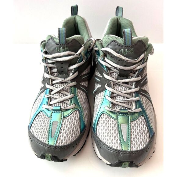 RYKA Trail Exodus Sneakers Woman's Sz 7.5 Kelly Ripa Collection Mesh Green /Gray - Picture 1 of 7